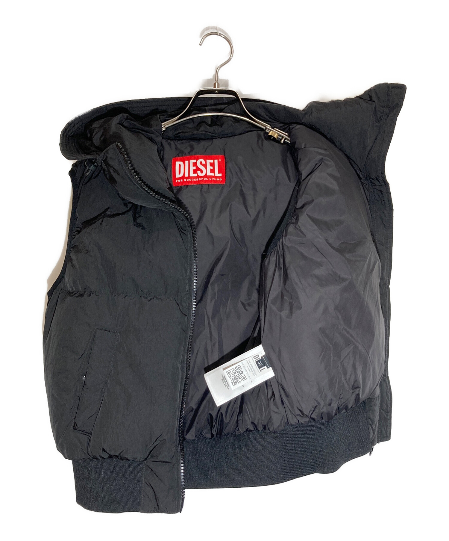 中古・古着通販】DIESEL (ディーゼル) ダウンベスト ブラック サイズ