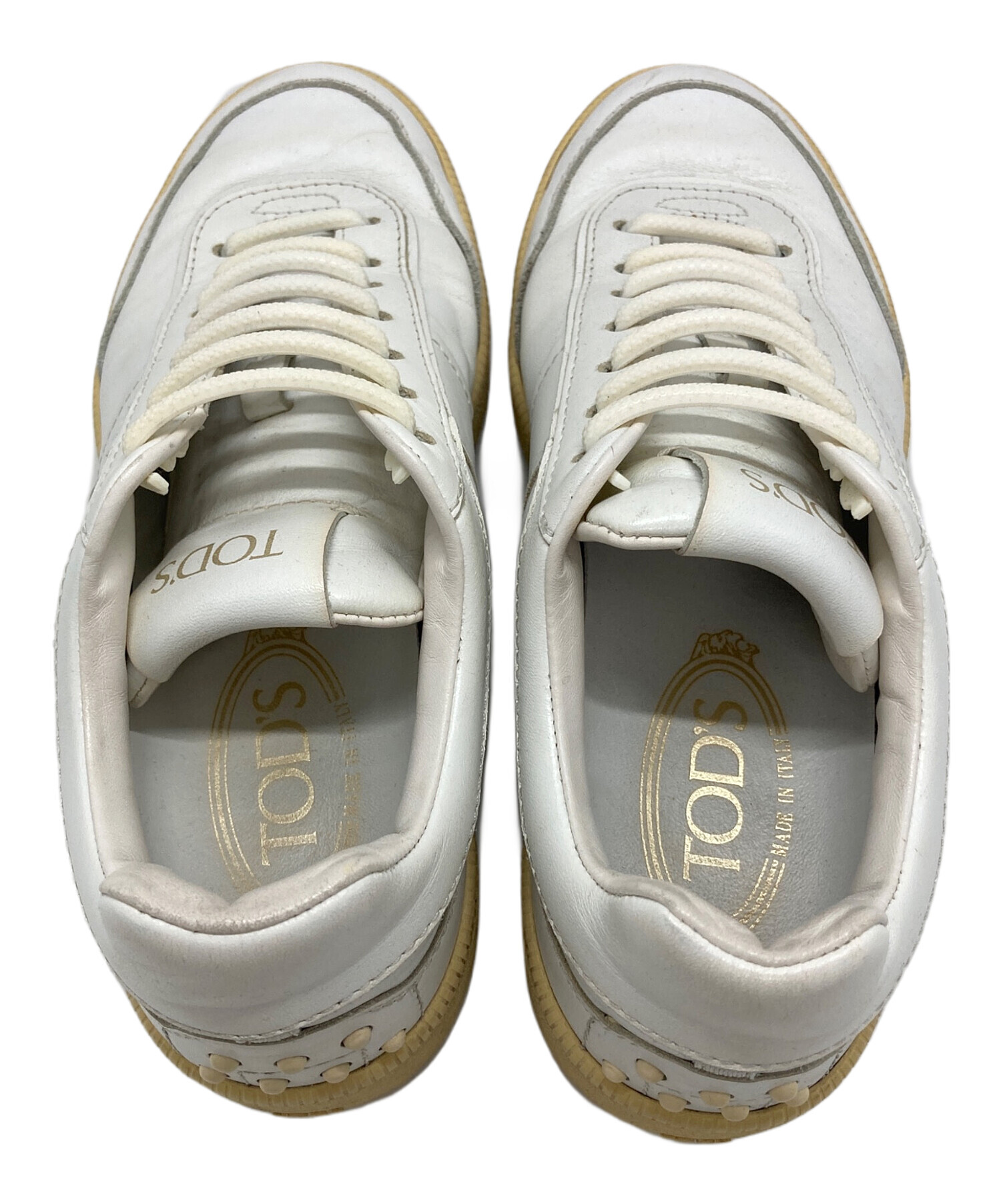 【新品未使用】TOD'S ホワイト レザースニーカー35 中古・古着通販】TOD'S (トッズ) レザースニーカー ホワイト サイズ