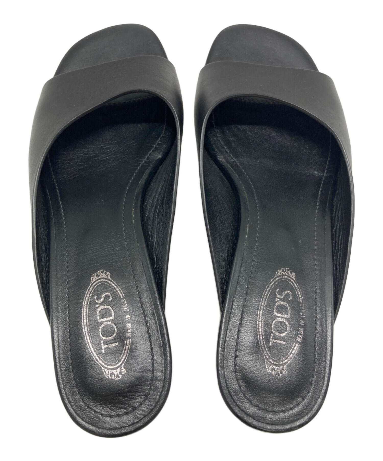 中古・古着通販】TOD'S (トッズ) レザーミュール ブラック サイズ:SIZE