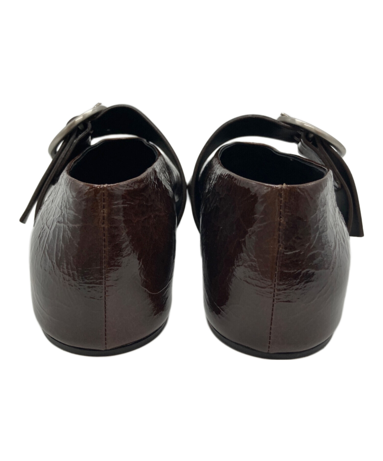 JIL SANDER ジルサンダー　バレリーナシューズ　ブラウン　ボルドー　38 中古・古着通販】JIL SANDER (ジルサンダー) BUCKLE BALLET FLATS