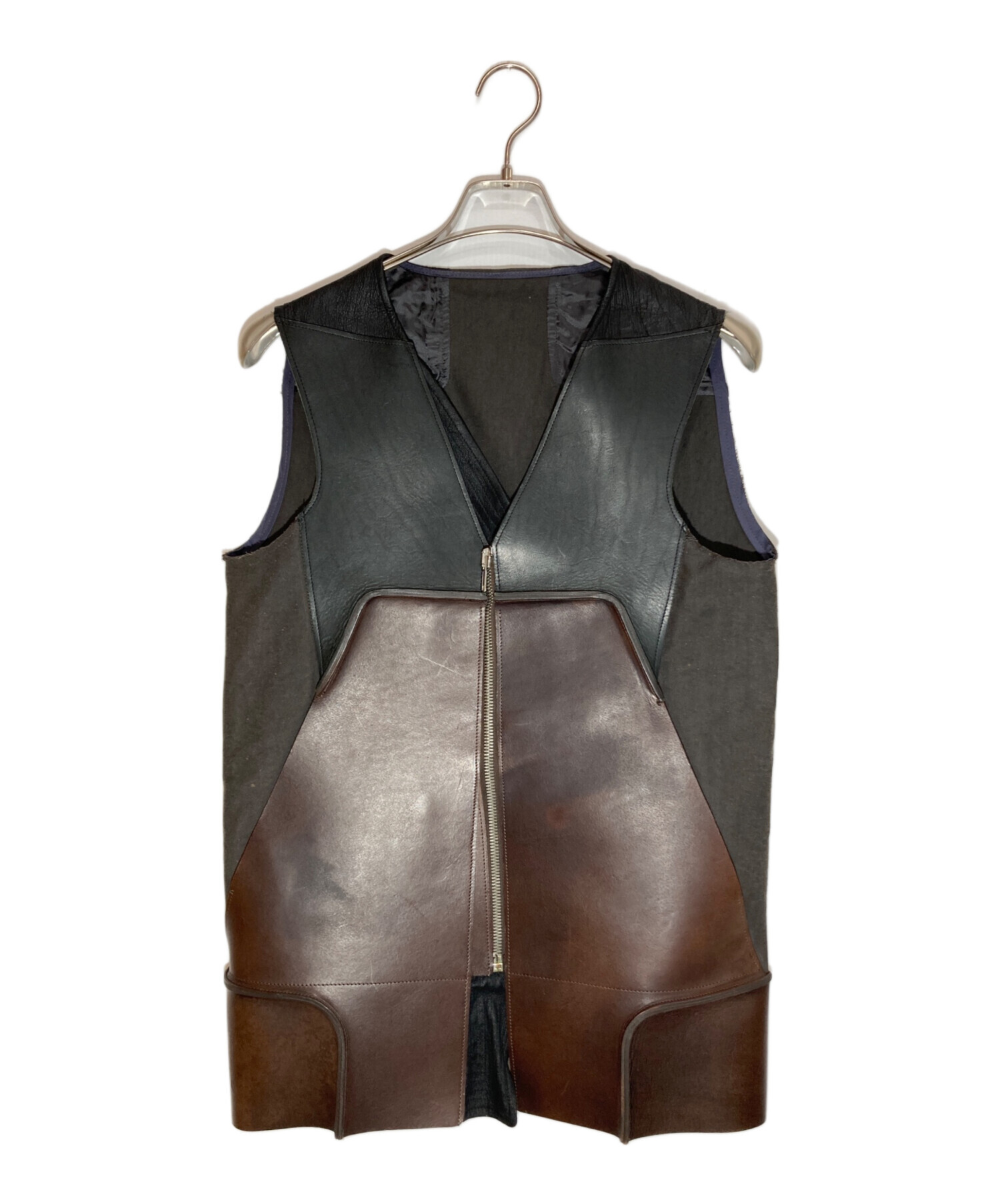 rick owens 07aw holstervest リックオウエンスベスト 中古・古着通販】RICK OWENS (リックオウエンス) 切替レザーベスト