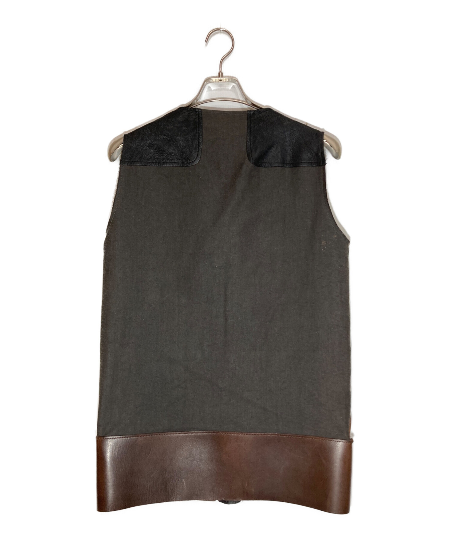 rick owens 07aw holstervest リックオウエンスベスト 中古・古着通販】RICK OWENS (リックオウエンス) 切替レザーベスト