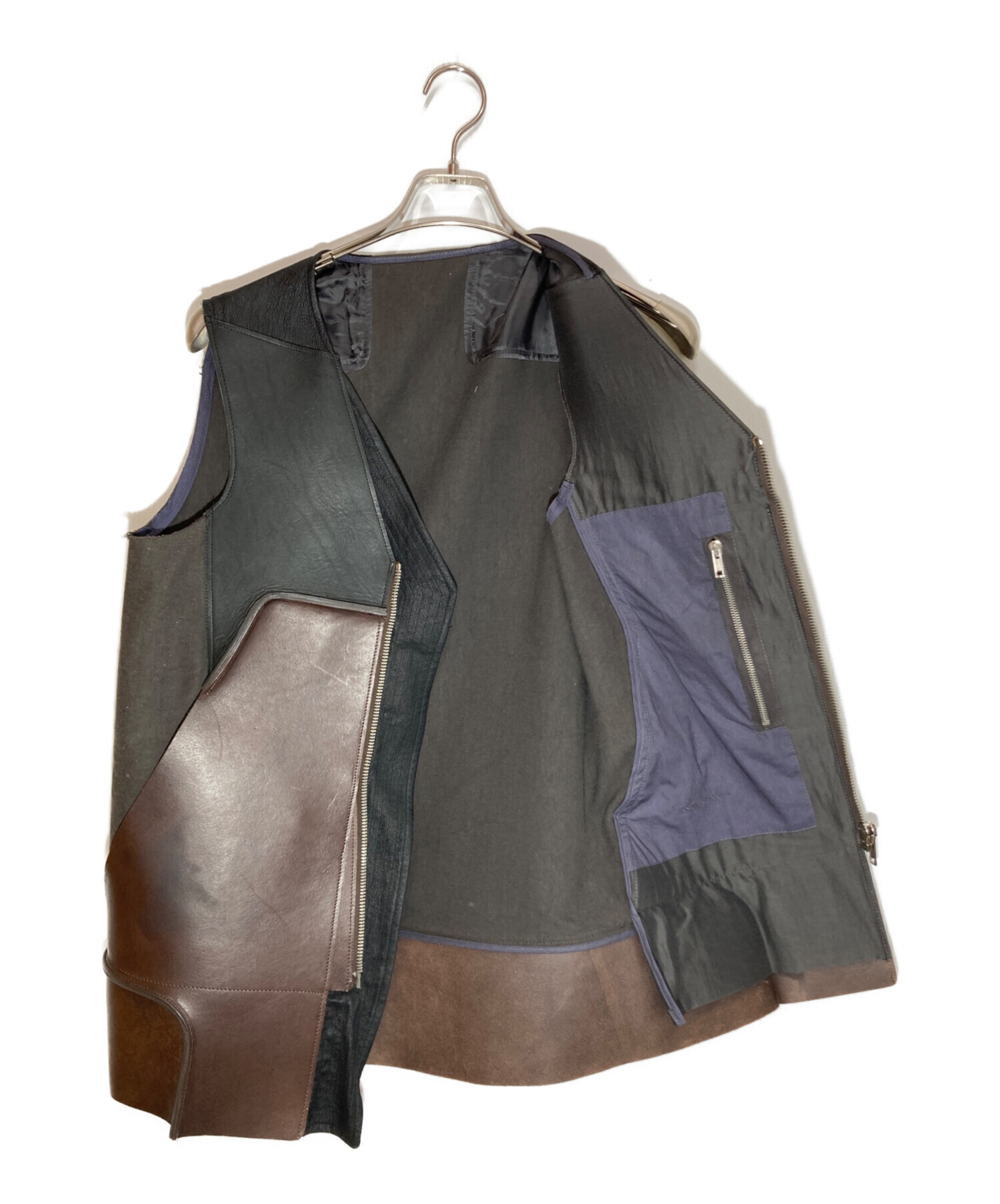 中古・古着通販】RICK OWENS (リックオウエンス) 切替レザーベスト