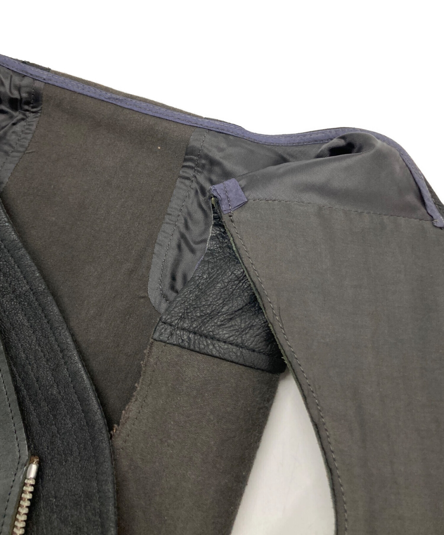 中古・古着通販】RICK OWENS (リックオウエンス) 切替レザーベスト