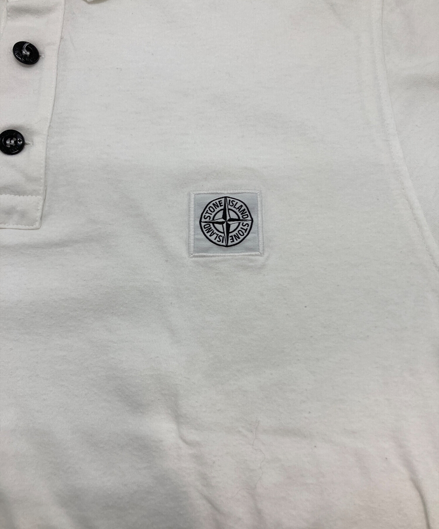 ト*太様 STONE  ストーンアイランドホワイト ポロシャツ スリ STONE ISLAND（ストーン アイランド） ポロシャツ 22R39 メンズ