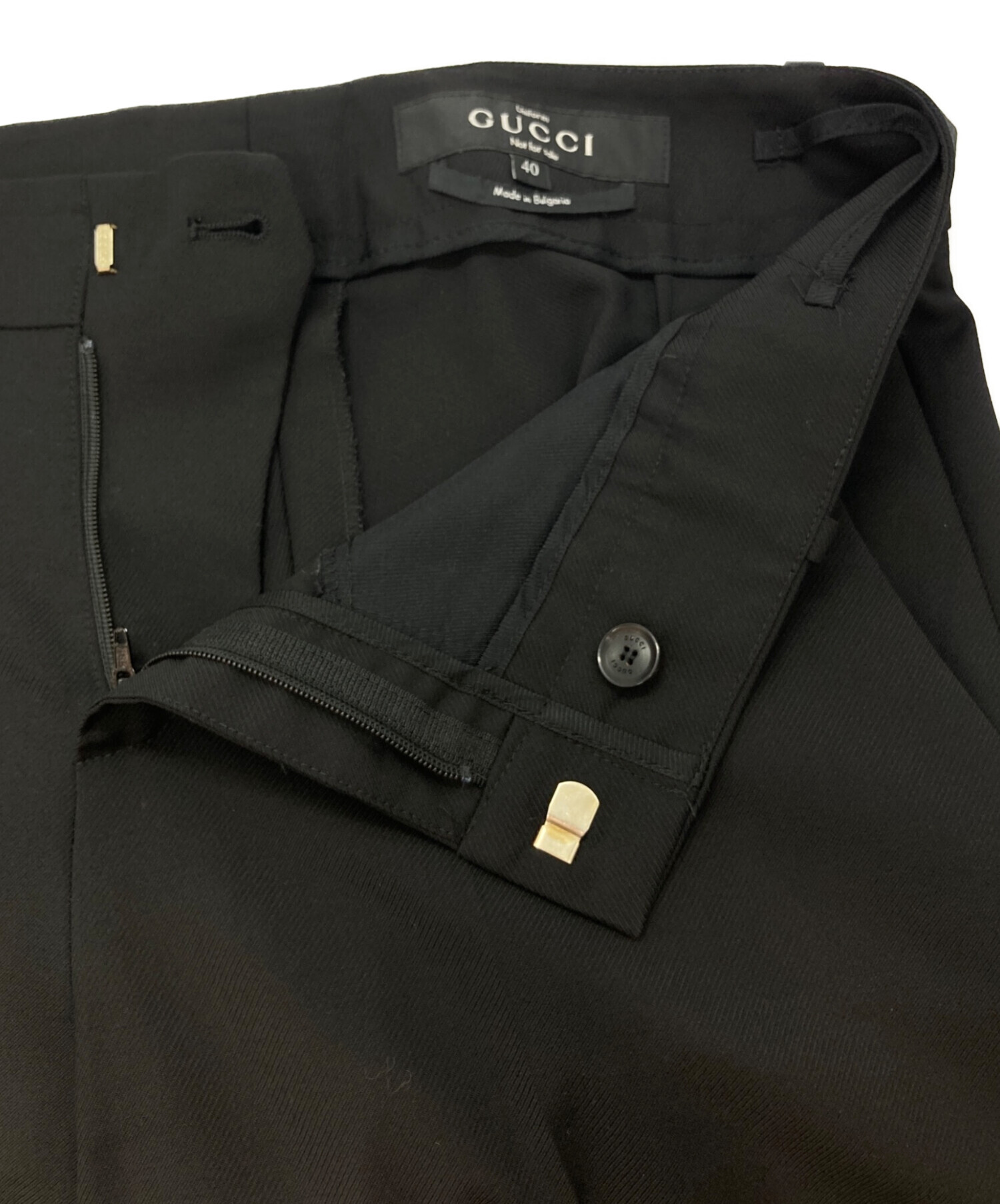 中古・古着通販】GUCCI (グッチ) スラックス ブラック サイズ:40