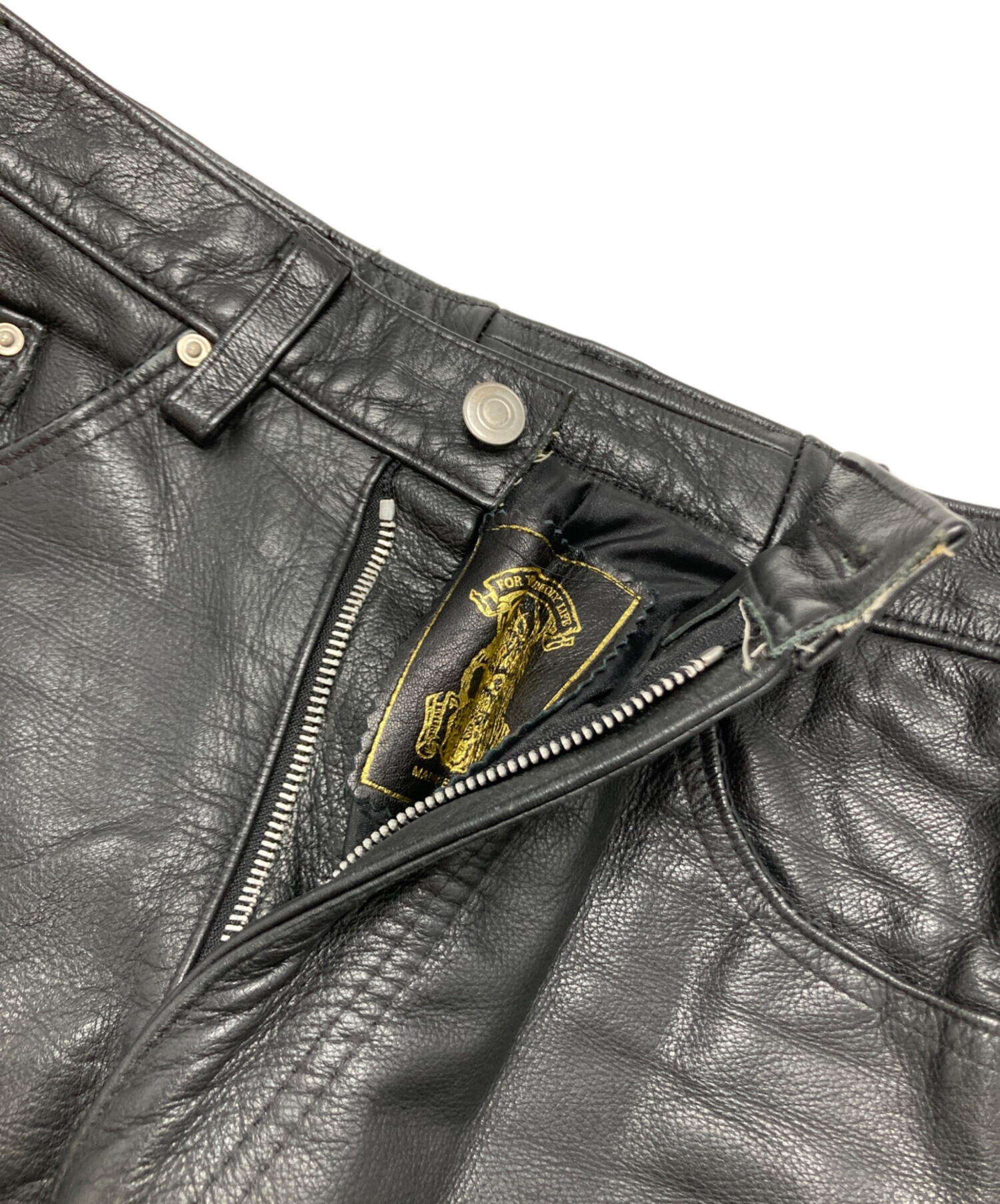 中古・古着通販】666 (666) レザーパンツ ブラック サイズ:26