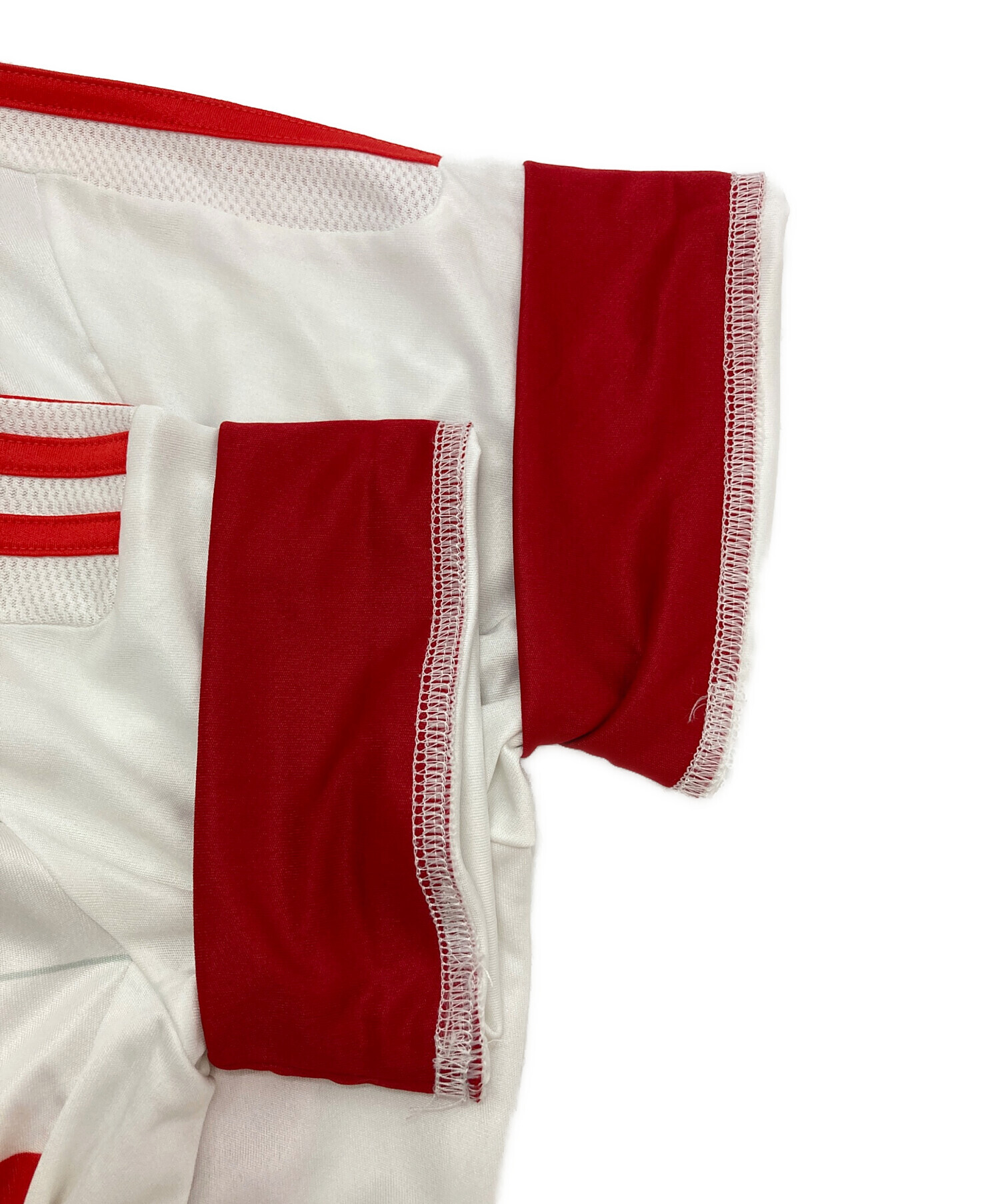中古・古着通販】adidas (アディダス) ゲームシャツ レッド×ホワイト 中古・古着通販】adidas (アディダス) ゲームシャツ レッド×ホワイト