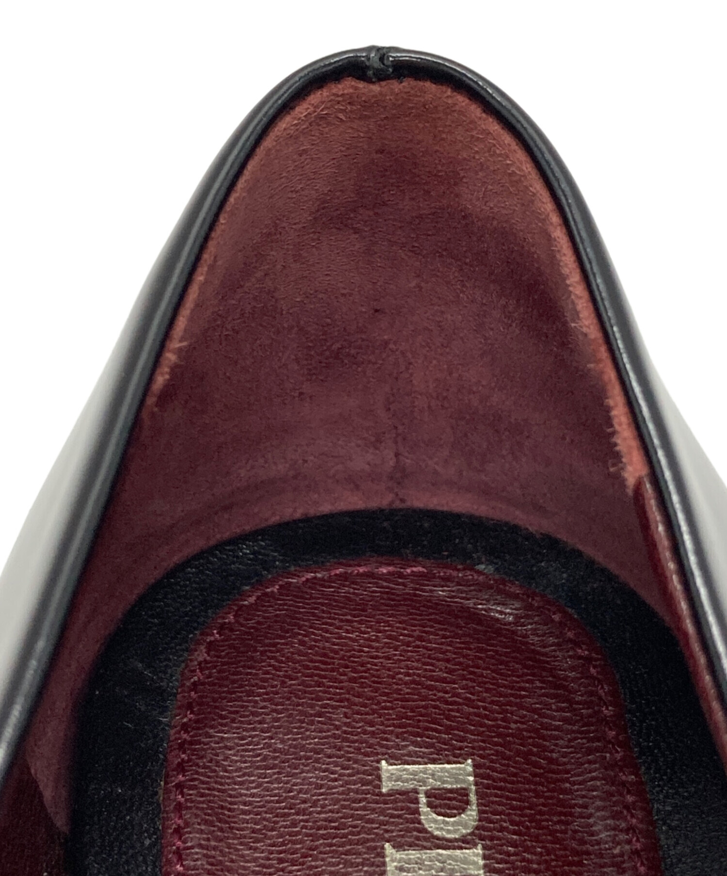中古・古着通販】PRADA (プラダ) レザーフラットシューズ ブラック