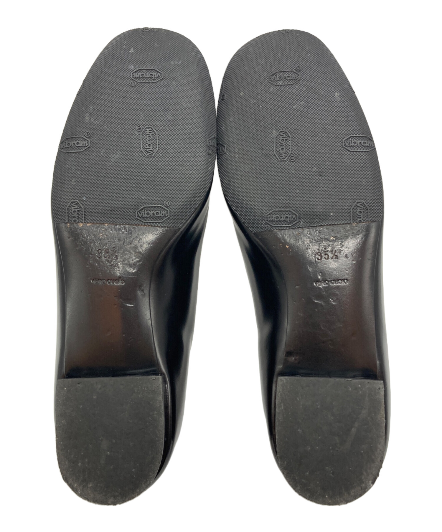 中古・古着通販】PRADA (プラダ) レザーフラットシューズ ブラック