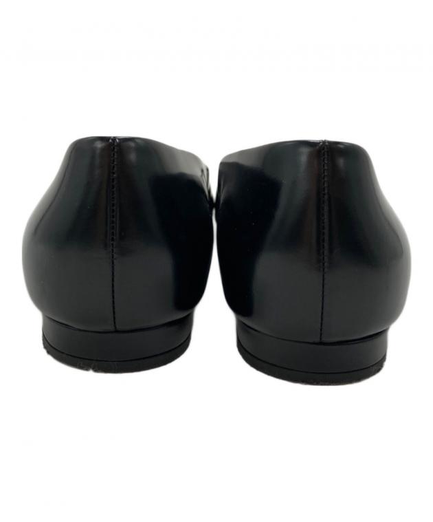 中古・古着通販】PRADA (プラダ) レザーフラットシューズ ブラック