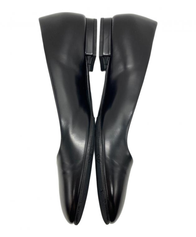 中古・古着通販】PRADA (プラダ) レザーフラットシューズ ブラック