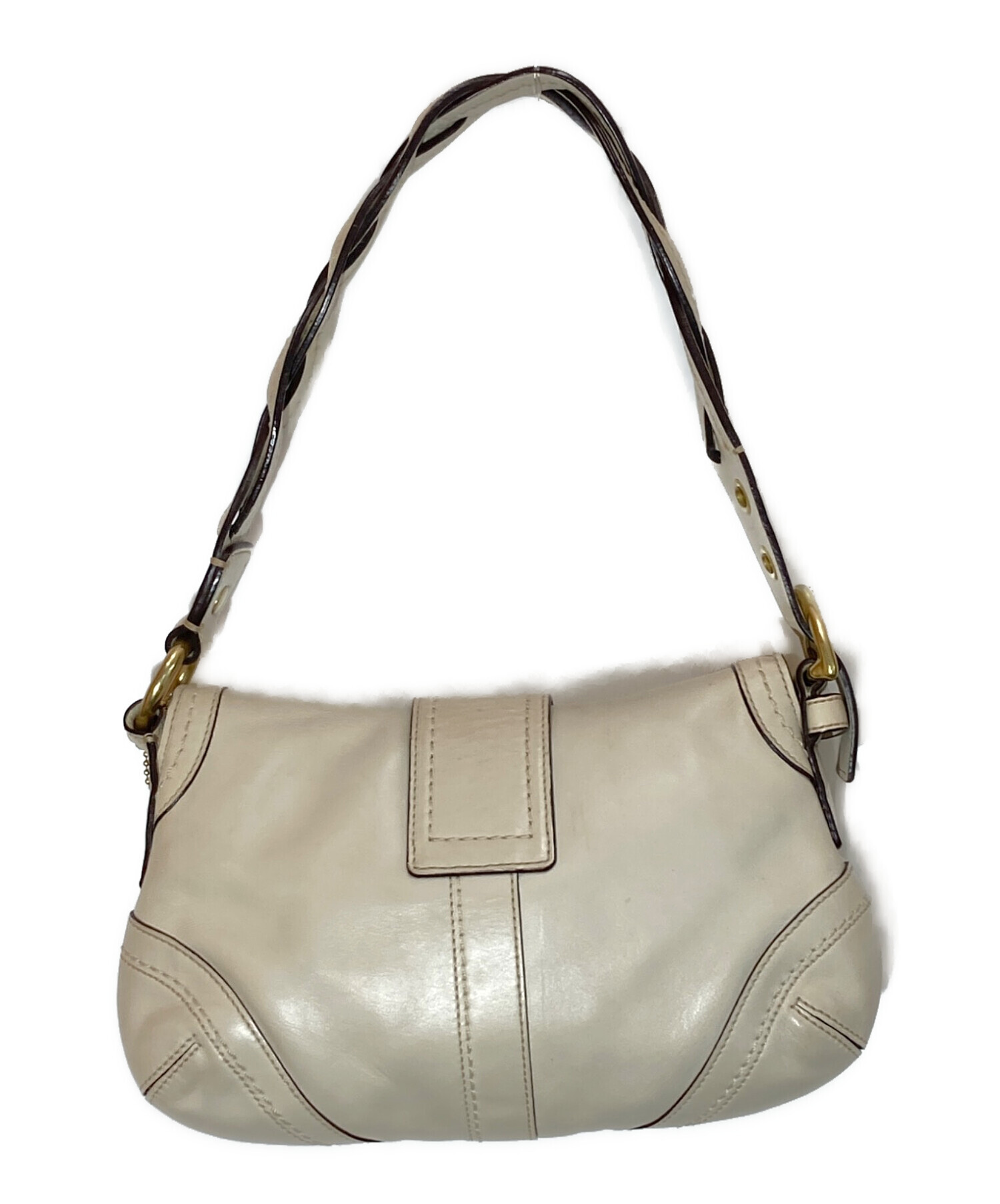 美品 コーチ ソーホー スモール L3Q-9480 レザー ベージュ  ショルダーバッグ 2098【中古】COACH 楽天市場】美品 コーチ ソーホー スモール L3Q-9480 レザー ベージュ