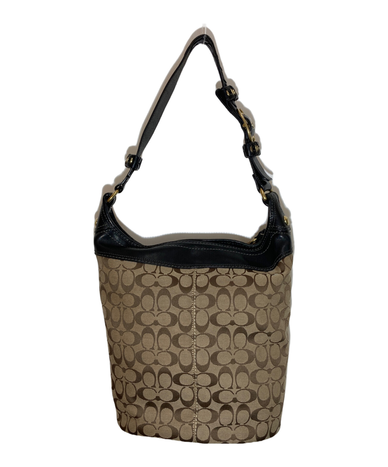 Coach ベージュ ロゴ ショルダーバッグ 中古・古着通販】COACH (コーチ) ショルダーバッグ ベージュ サイズ