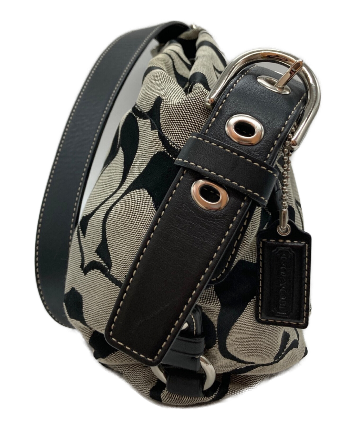 COACH コーチ レザーショルダーバッグ NIGHT OWLS 最高級の本革女性の 