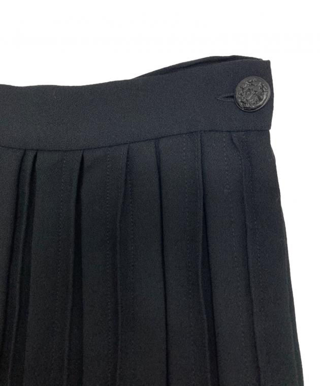 CHANEL ブラック プリーツスカート 中古・古着通販】CHANEL (シャネル) プリーツタックスカート ブラック