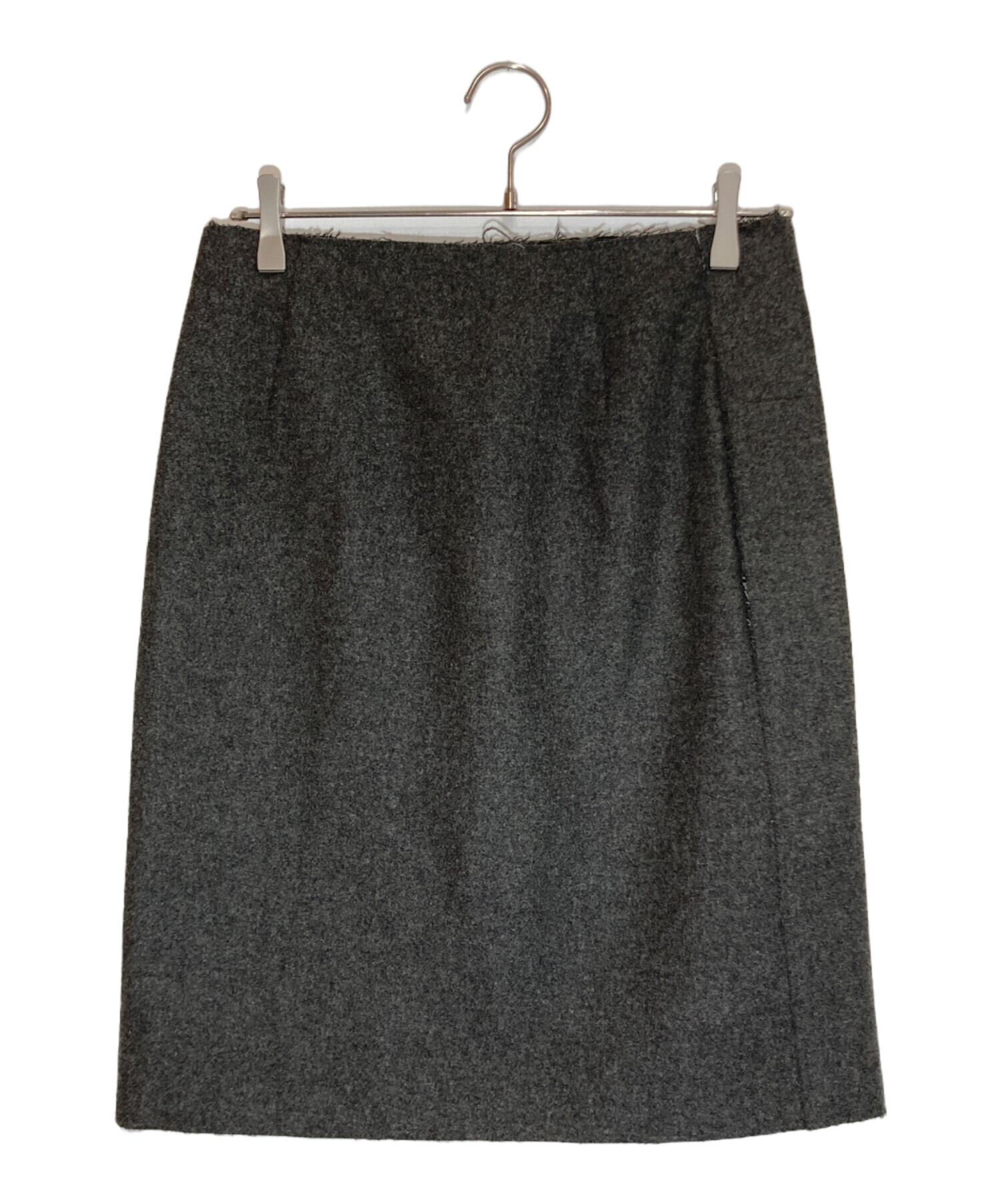 中古・古着通販】CELINE (セリーヌ) ウール 裁断加工 ラップスカート 