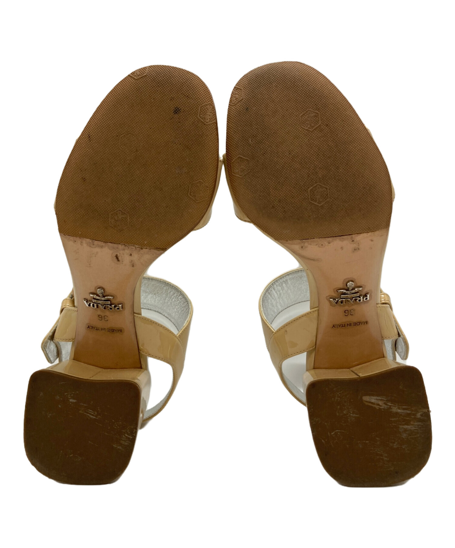 中古・古着通販】PRADA (プラダ) ヒールパンプス ベージュ サイズ:SIZE