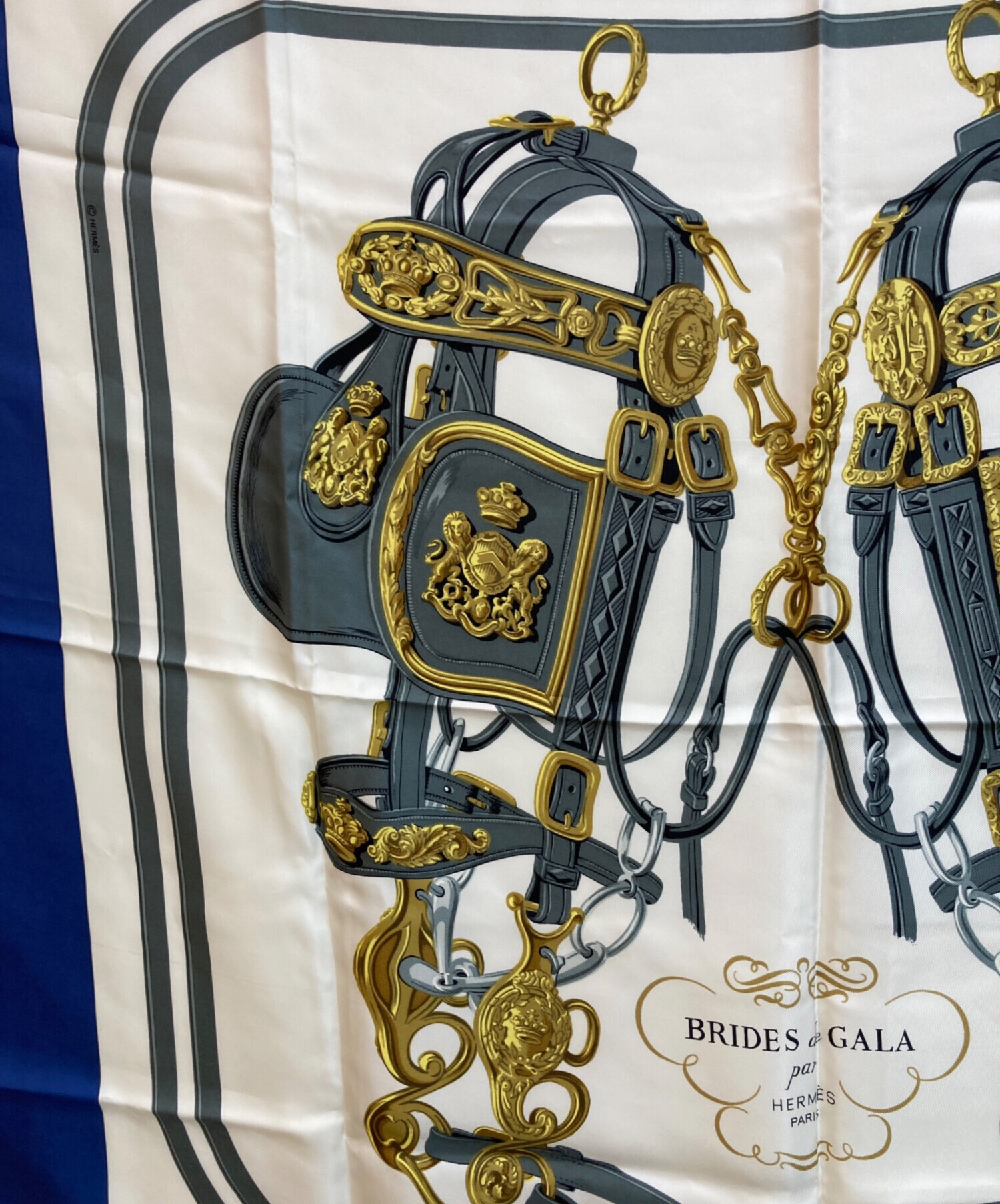 中古・古着通販】HERMES (エルメス) カレ90 ネイビー サイズ 