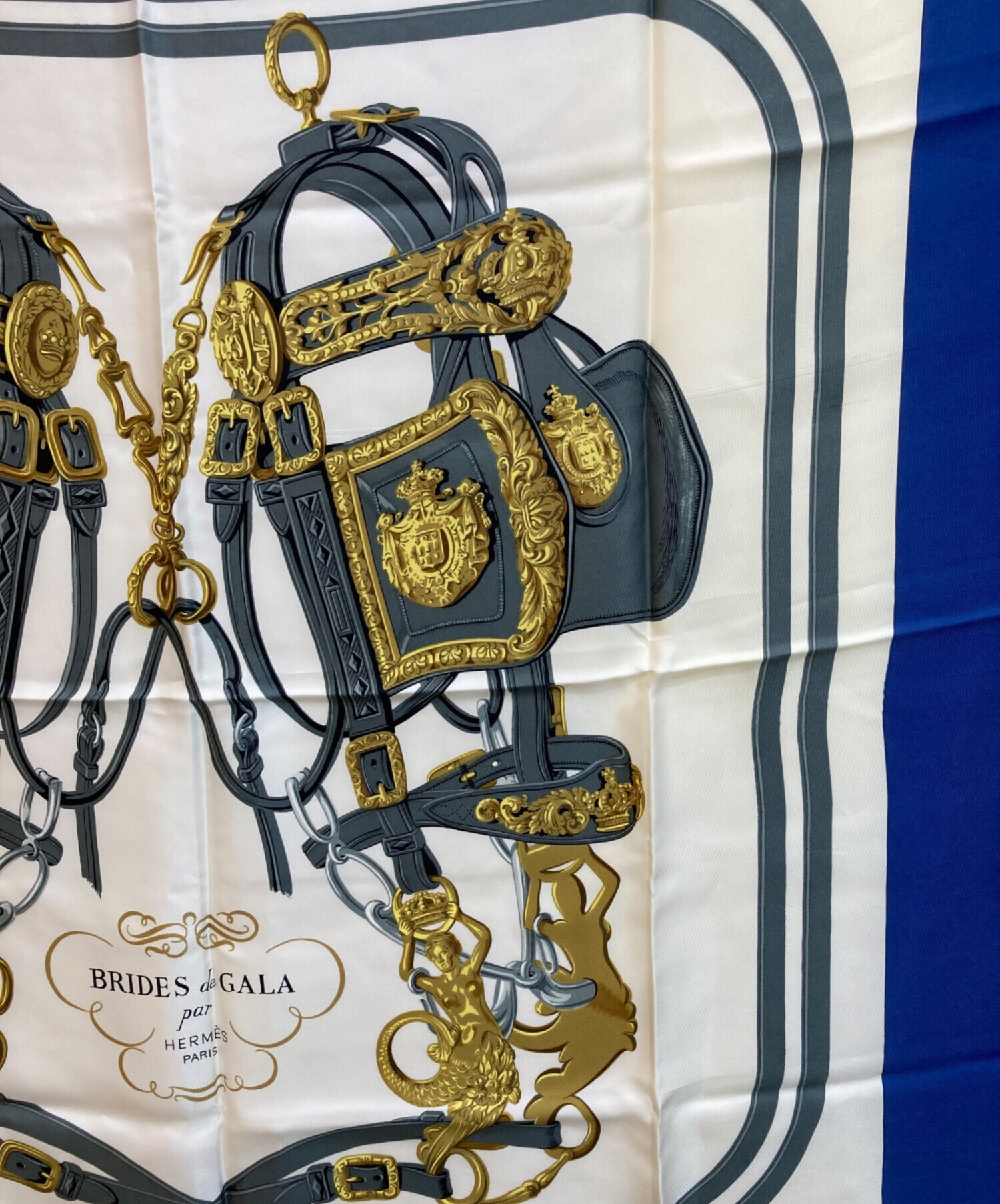 中古・古着通販】HERMES (エルメス) カレ90 ネイビー サイズ 