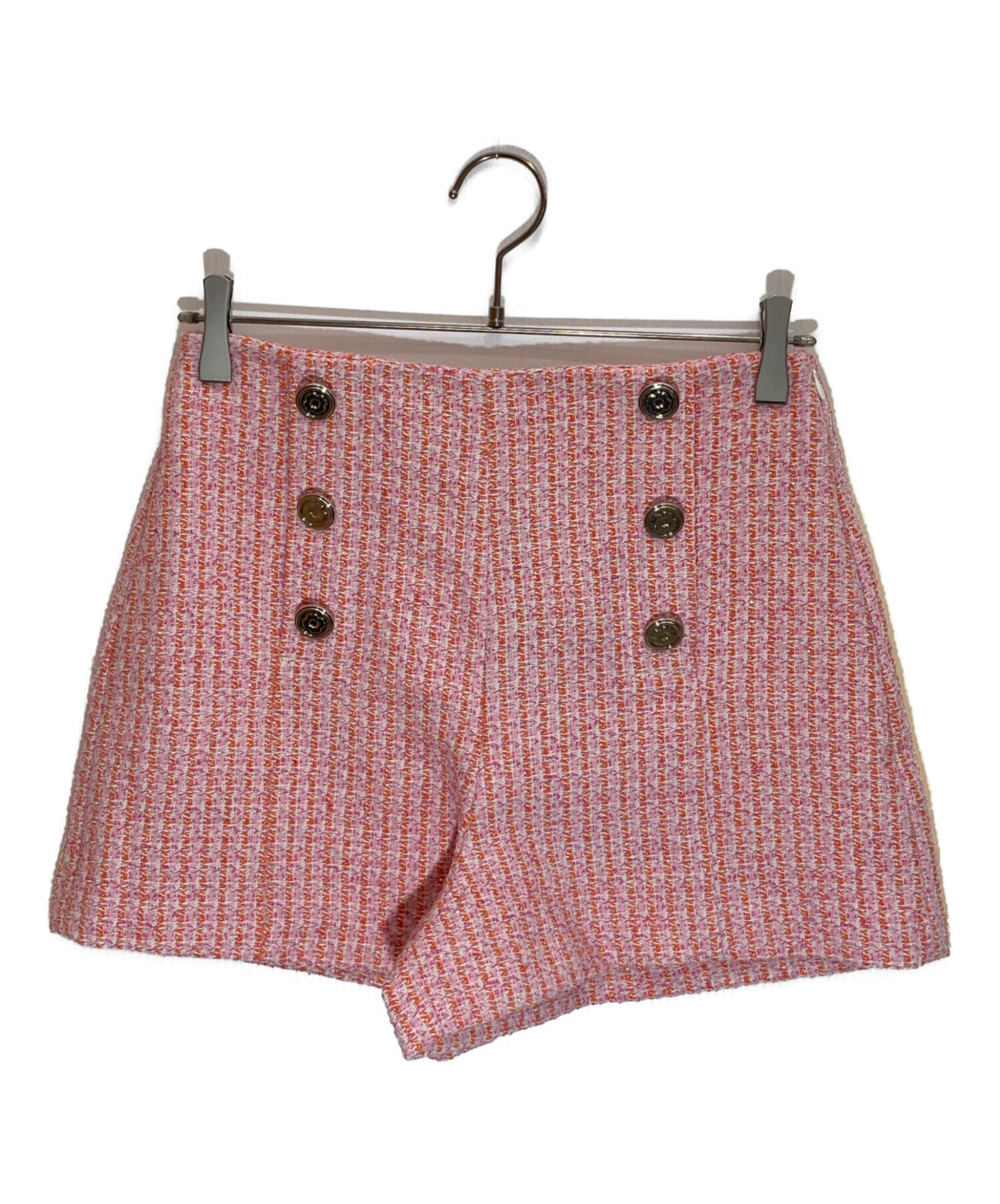 中古・古着通販】maje (マージュ) Tweed short pants ピンク サイズ:36