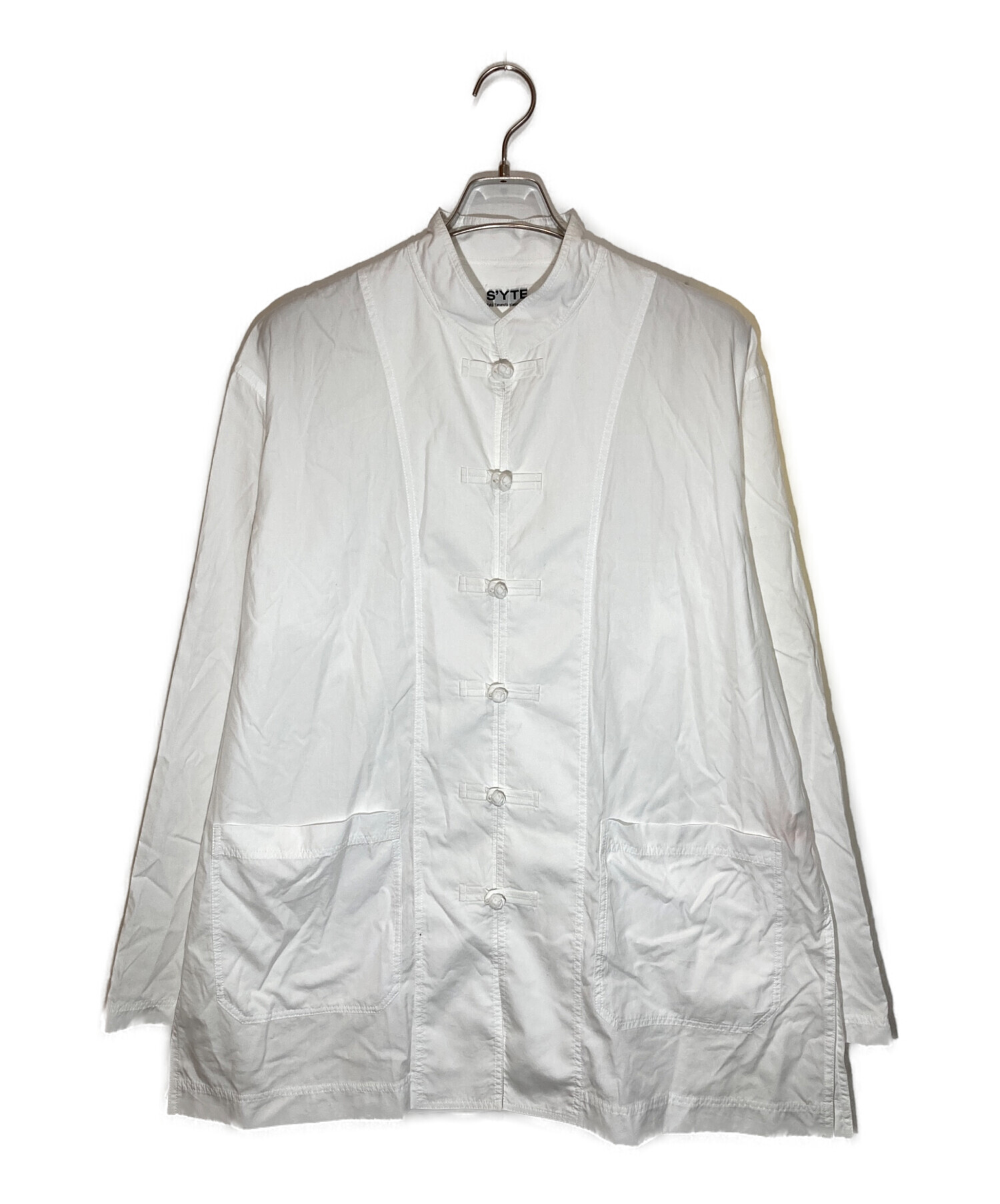 S'YTE BROAD CHINA SHIRT長袖シャツ 中古・古着通販】s'yte (サイト) COTTON BROAD CHINA JACKET ホワイト