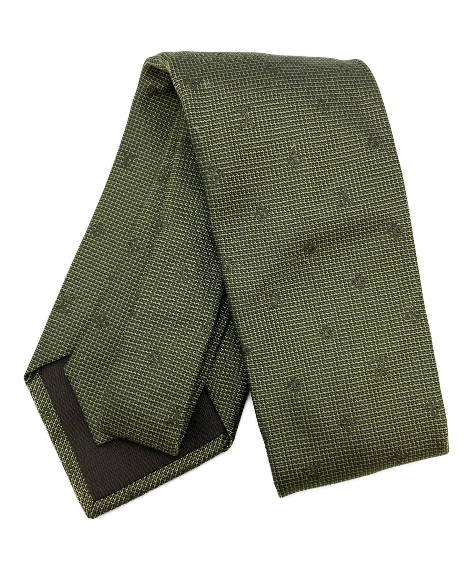 LOUIS VUITTON ルイヴィトン グラフィティ ネクタイ グリーン 中古・古着通販】LOUIS VUITTON (ルイ ヴィトン) シルクネクタイ