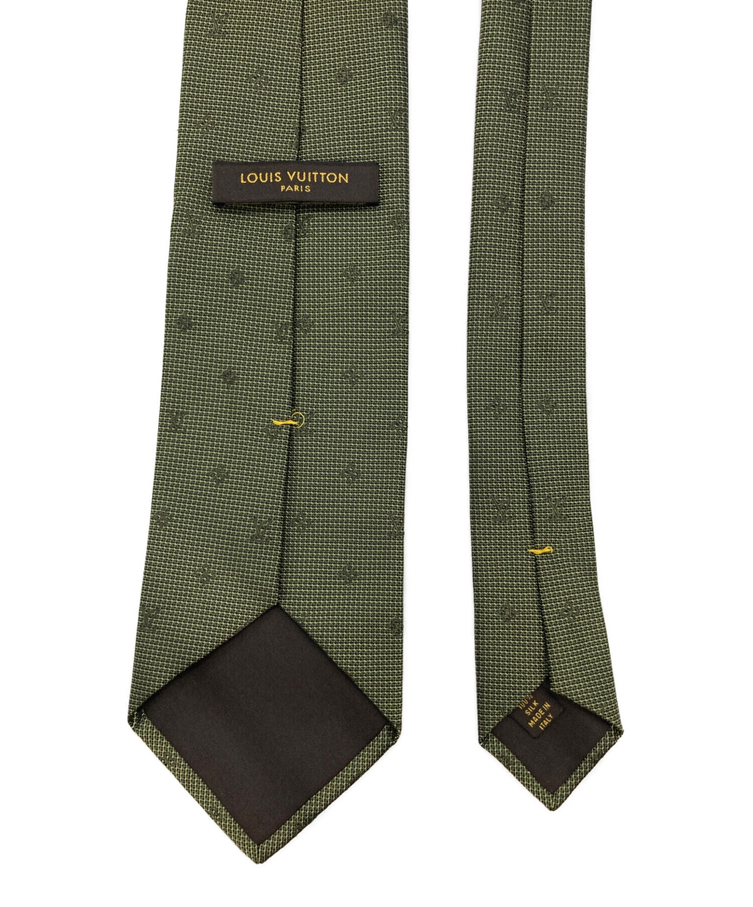 LOUIS VUITTON ルイヴィトン グラフィティ ネクタイ グリーン 中古・古着通販】LOUIS VUITTON (ルイ ヴィトン) シルクネクタイ