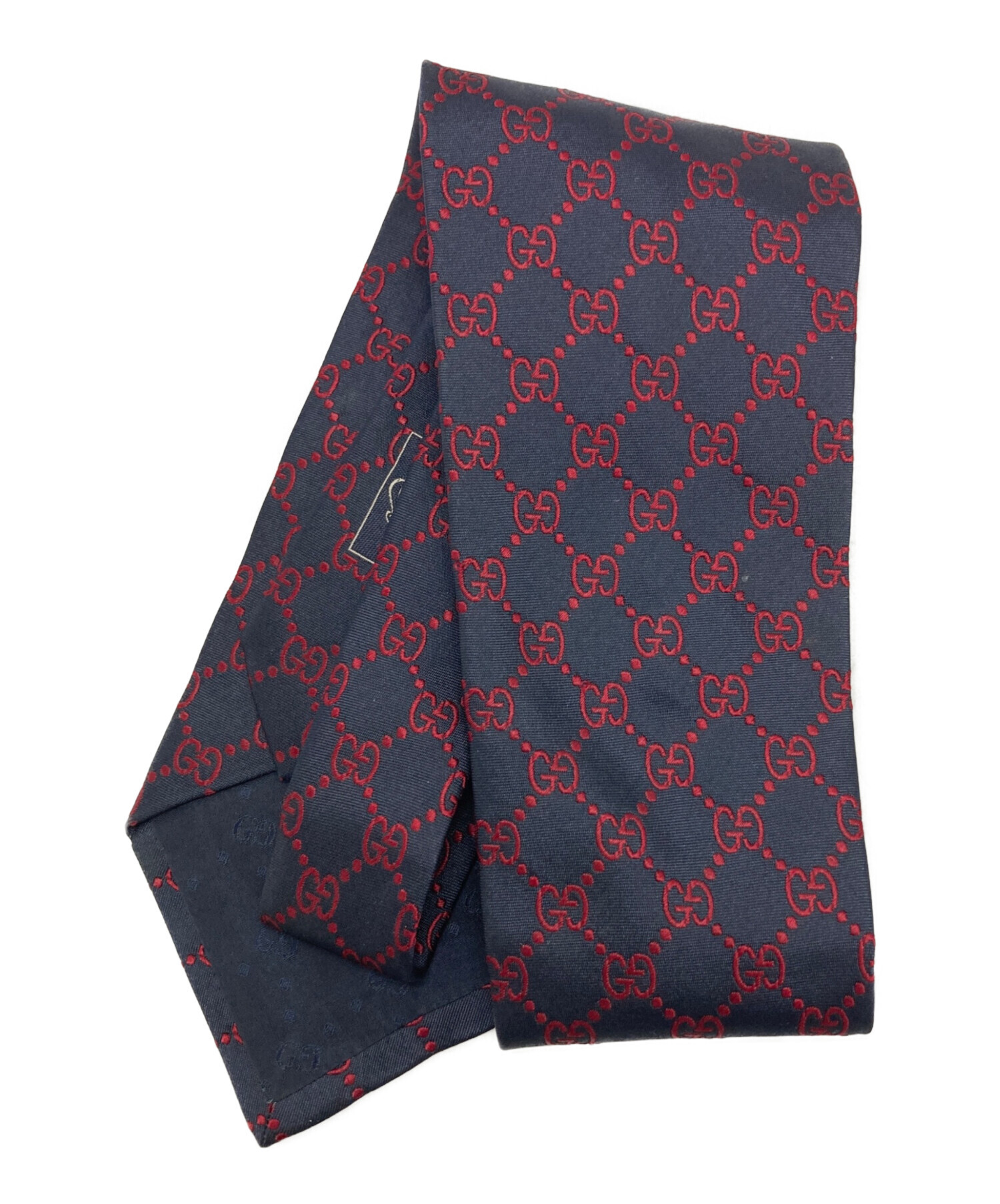 中古・古着通販】GUCCI (グッチ) シルクネクタイ ブラック×レッド