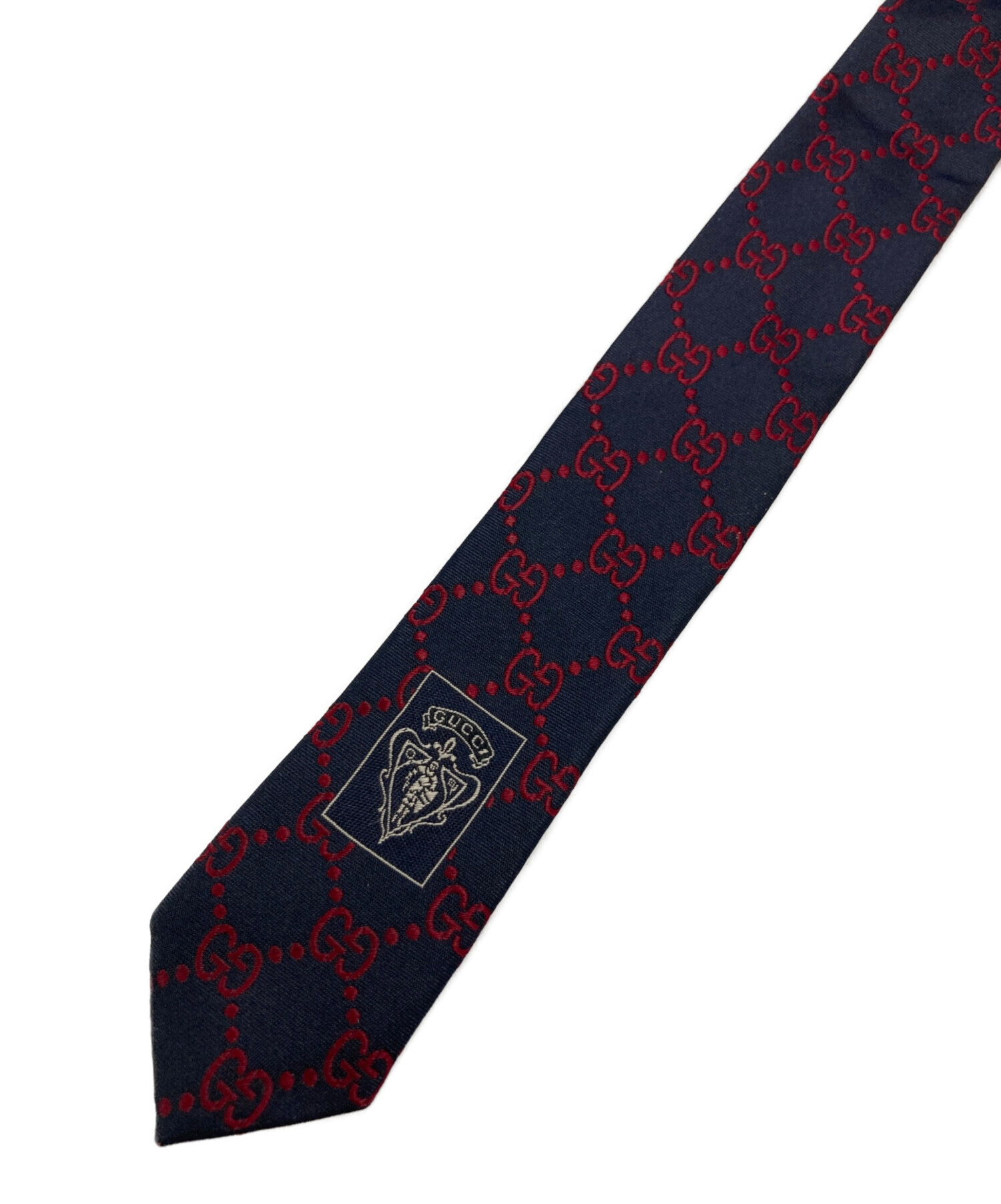 中古・古着通販】GUCCI (グッチ) シルクネクタイ ブラック×レッド