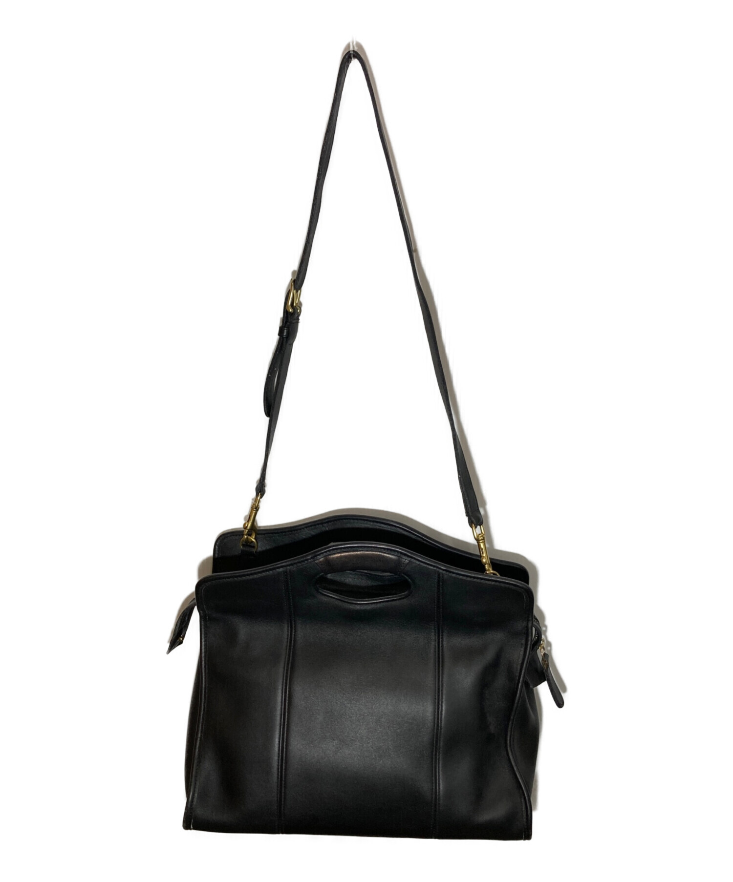 中古・古着通販】COACH (コーチ) 2wayレザーショルダーバッグ ブラック