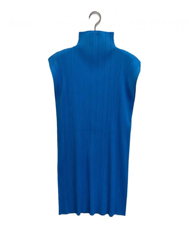 サイズ5 PLEATS PLEASE ノースリーブ ワンピース ブルー 中古・古着通販】PLEATS PLEASE (プリーツプリーズ) ノースリーブ