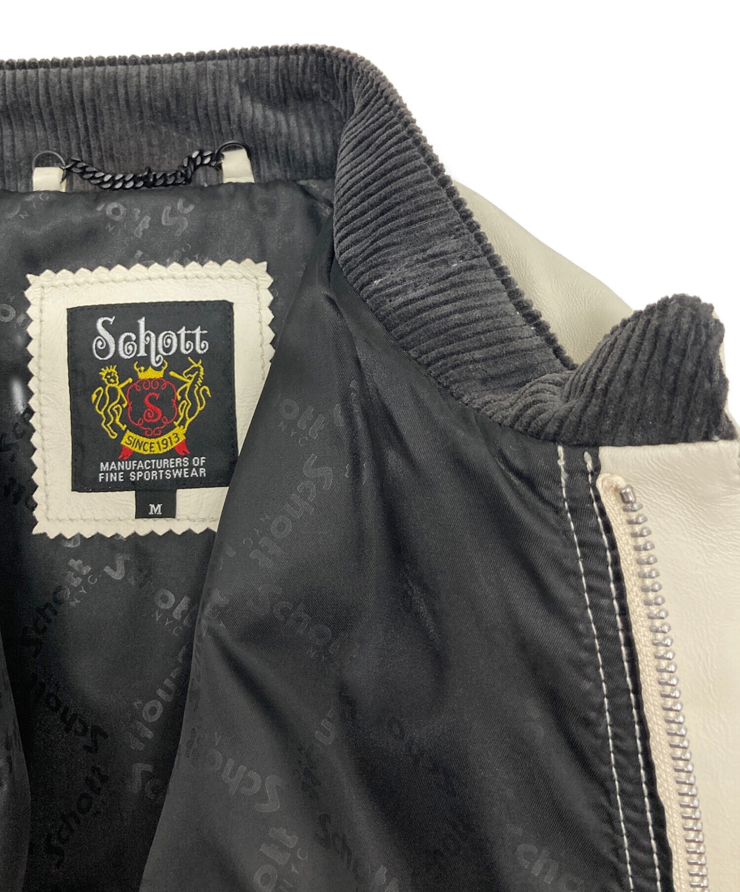 美品 希少サイズ ショット クラシックレーサー レザージャケット 裏地チェック 中古・古着通販】Schott (ショット) クラシックレーサージャケット