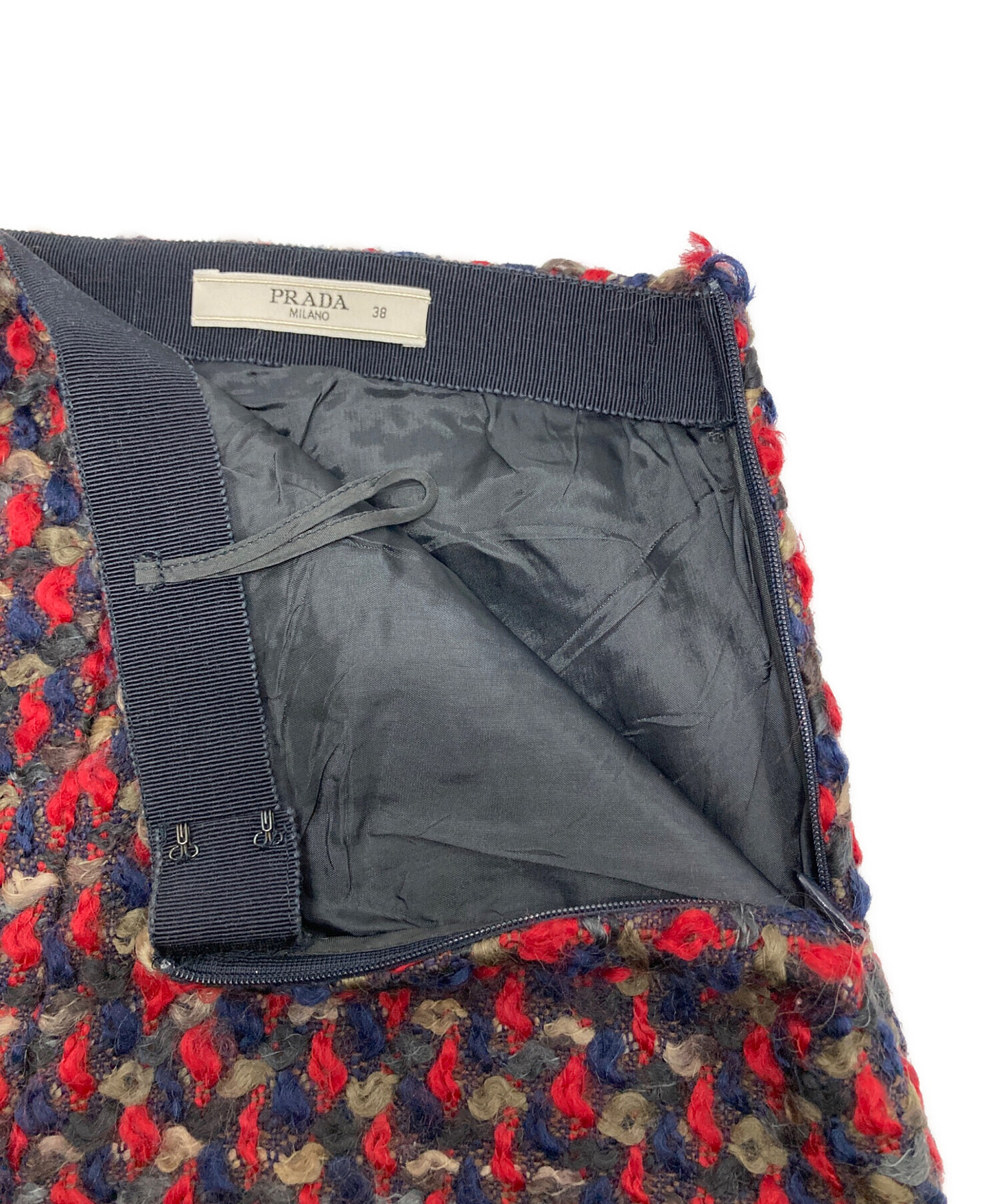 中古・古着通販】PRADA (プラダ) ウールスカート マルチカラー サイズ