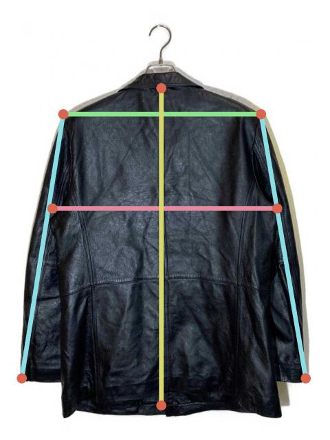 中古・古着通販】BALMAIN (バルマン) レザーハーフコート ブラック