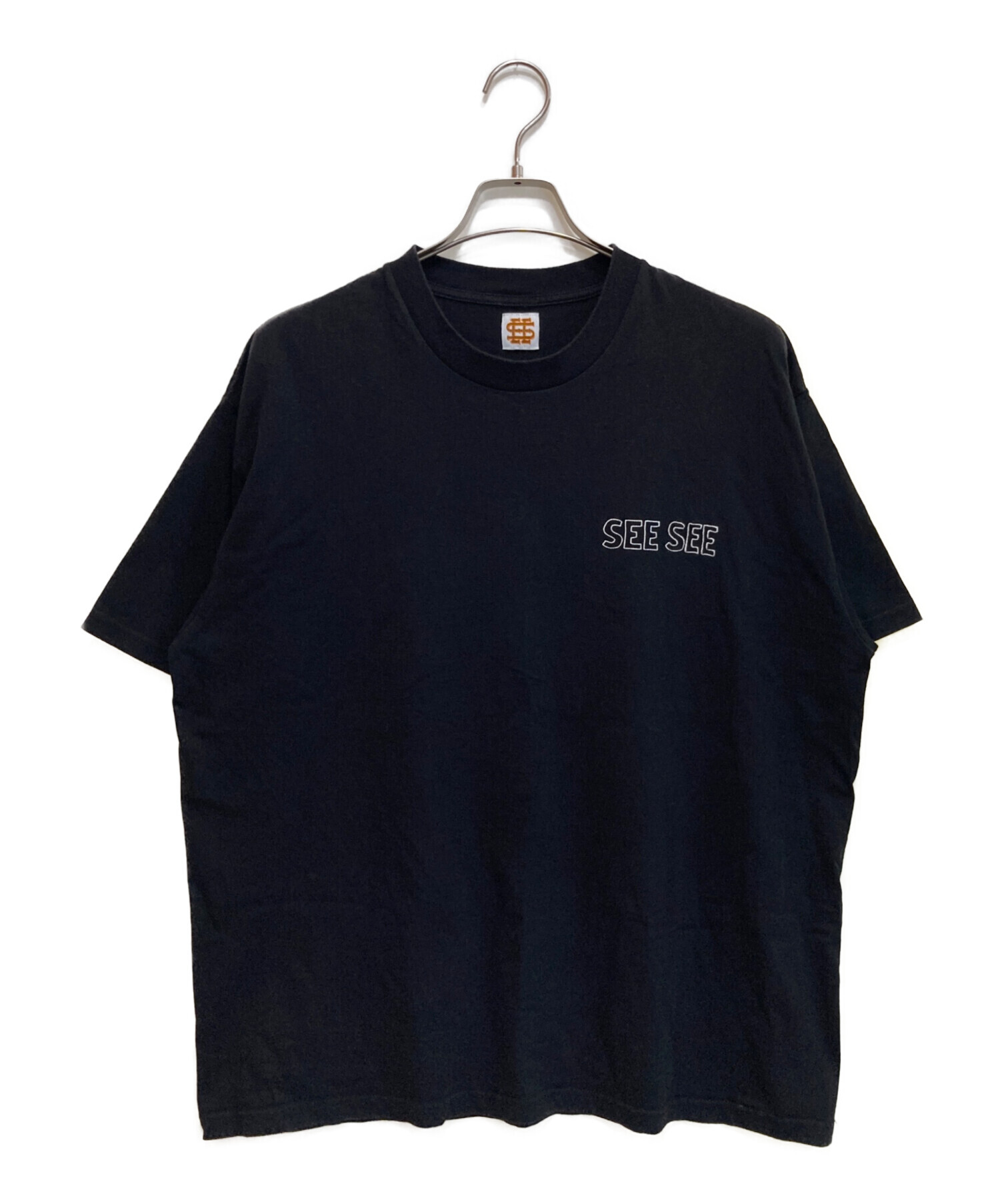 中古・古着通販】SEESEE (シーシー) プリントTシャツ ブラック サイズ
