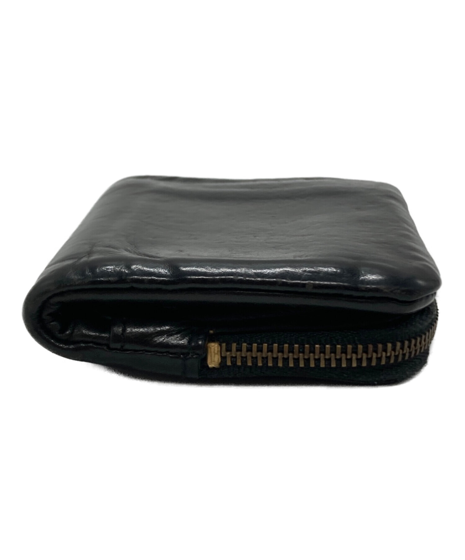 【PORTER（ポーター）】三つ折り財布 レザー ブラック 廃盤モデル　別注 中古・古着通販】PORTER (ポーター) ソーク 2つ折りレザー財布