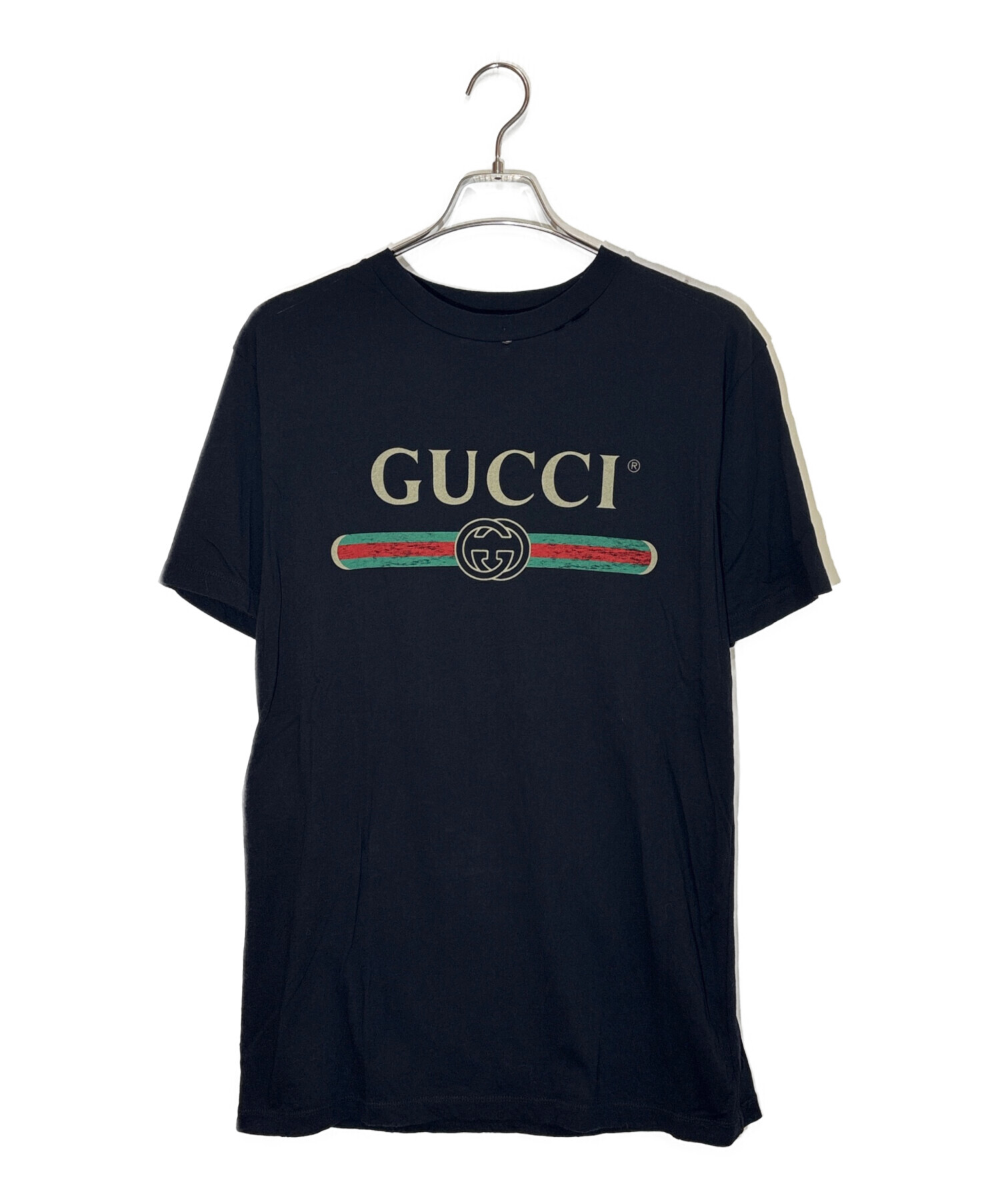 大処分GUCCIグッチフロントロゴプリントヴィンテージピグメントタイダイTシャツ 中古・古着通販】GUCCI (グッチ) ロゴプリントTシャツ ブラック サイズ