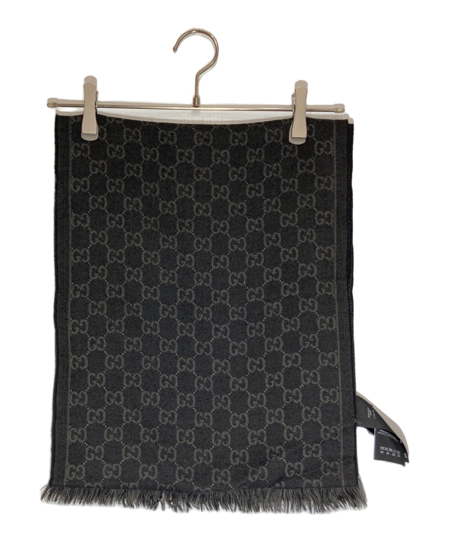 中古・古着通販】GUCCI (グッチ) GGストール ブラック サイズ:35 × 180