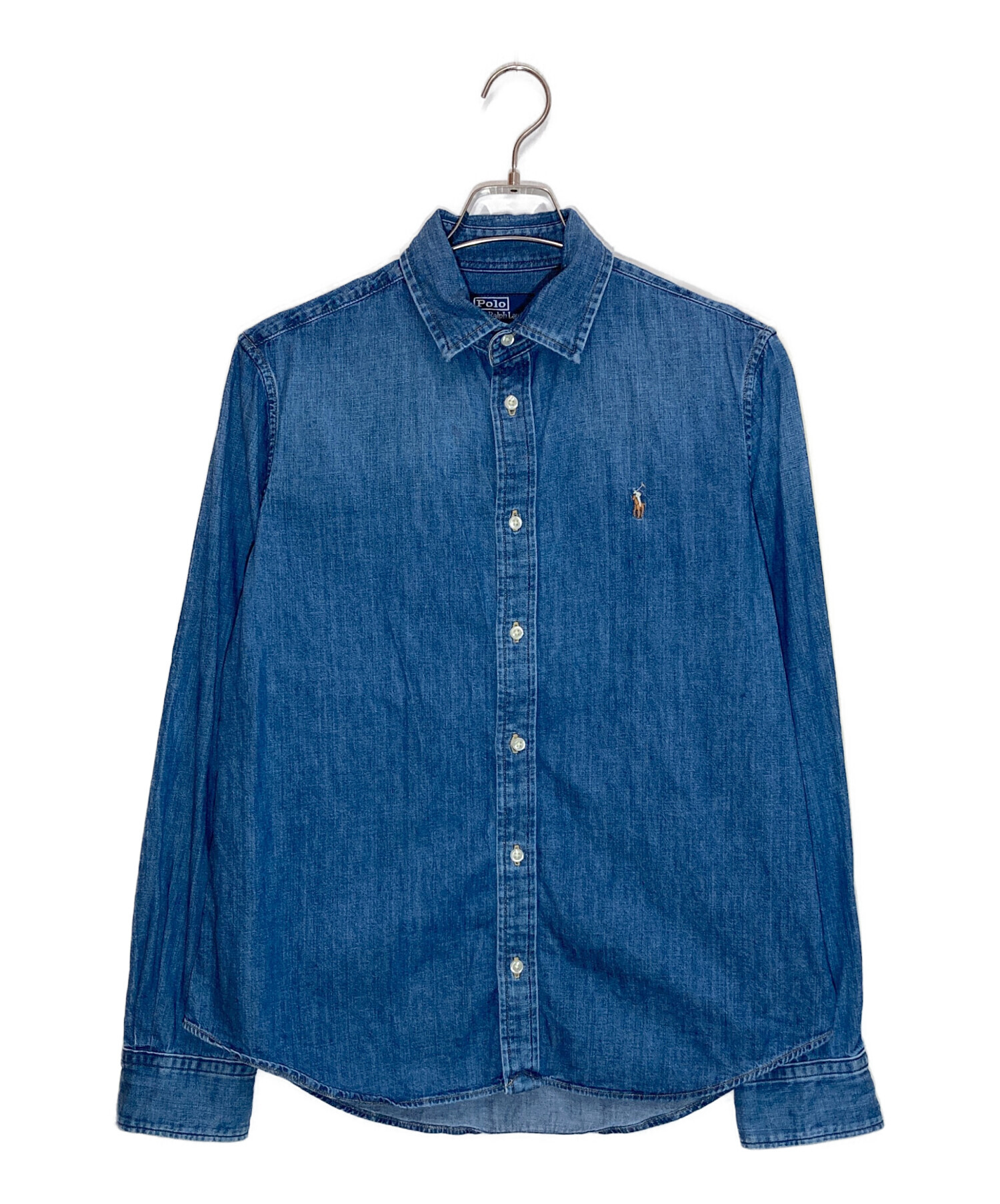 【極美品】ポロラルフローレンダブルアールエルヴィンテージ加工ダンガリーシャツ 中古・古着通販】POLO RALPH LAUREN (ポロ・ラルフローレン) ポニー