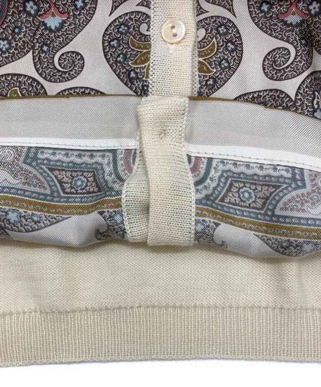 中古・古着通販】ETRO (エトロ) シルク切替カーディガン アイボリー
