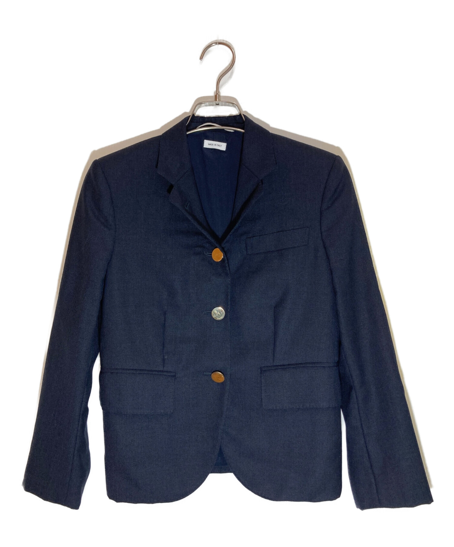 最高級 トムブラウン Thom Browne テーラードジャケット 4Bar 紺 中古・古着通販】Thom Browne (トムブラウン) スリムフィット金釦