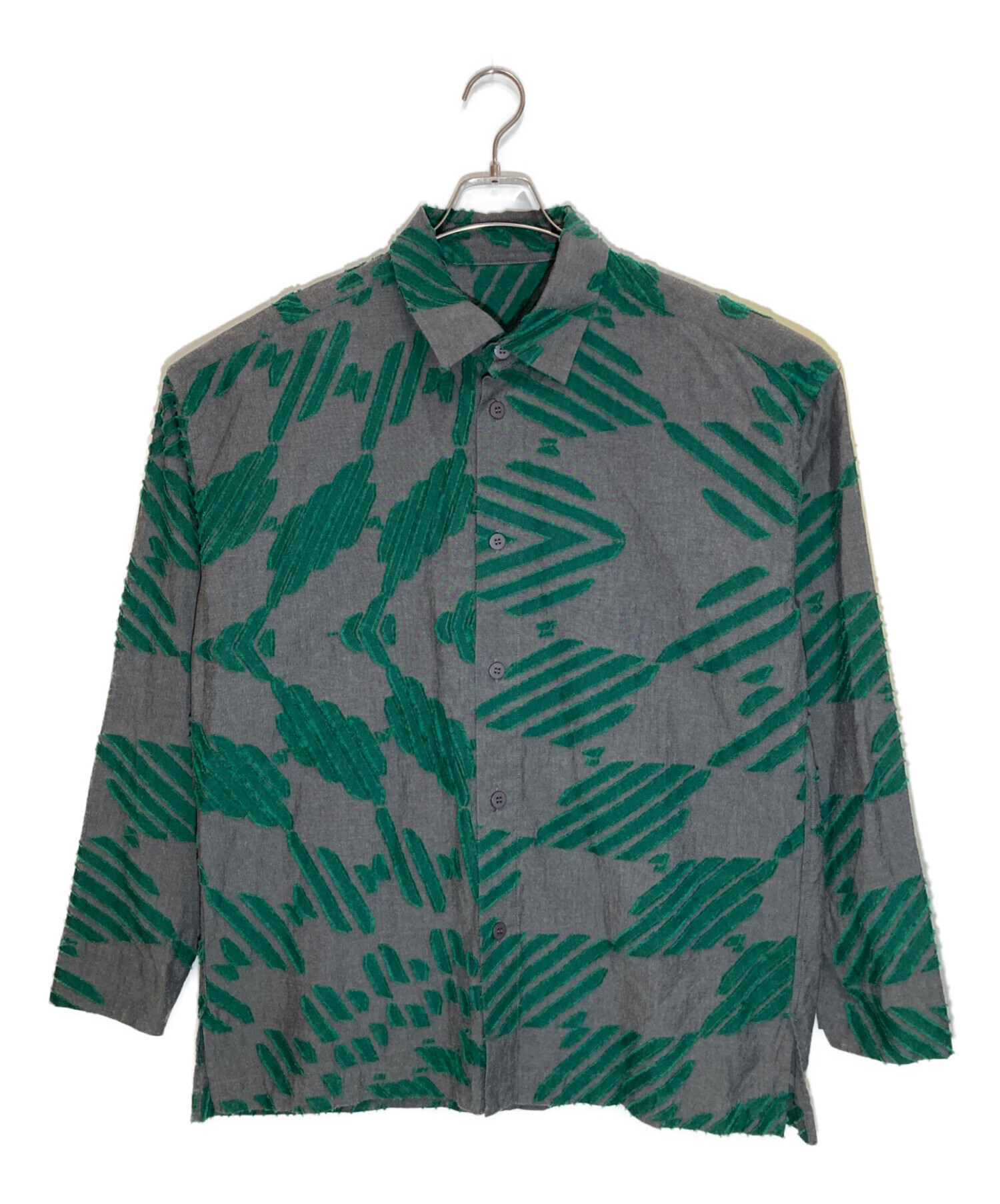 ⑦出品 中古・古着通販】IM MEN (アイム メン) ジャガードシャツ グレー