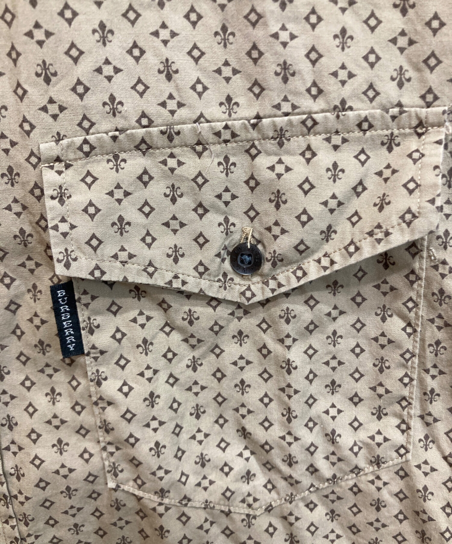 希少 バーバリーブラックレーベル モノグラム総柄シャツ 2 三陽商会 日本製 中古・古着通販】BURBERRY BLACK LABEL (バーバリーブラックレーベル