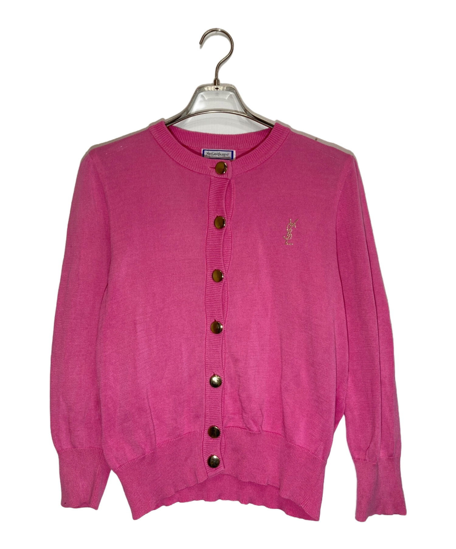 良好 YvesSaintLaurent() イヴサンローラン ハーフ金ボタン 長袖 カーディガン サイズ:M  グレー  レディース 　241014004005 中古・古着通販】Yves Saint Laurent (イヴサンローラン) 金ボタン YSL