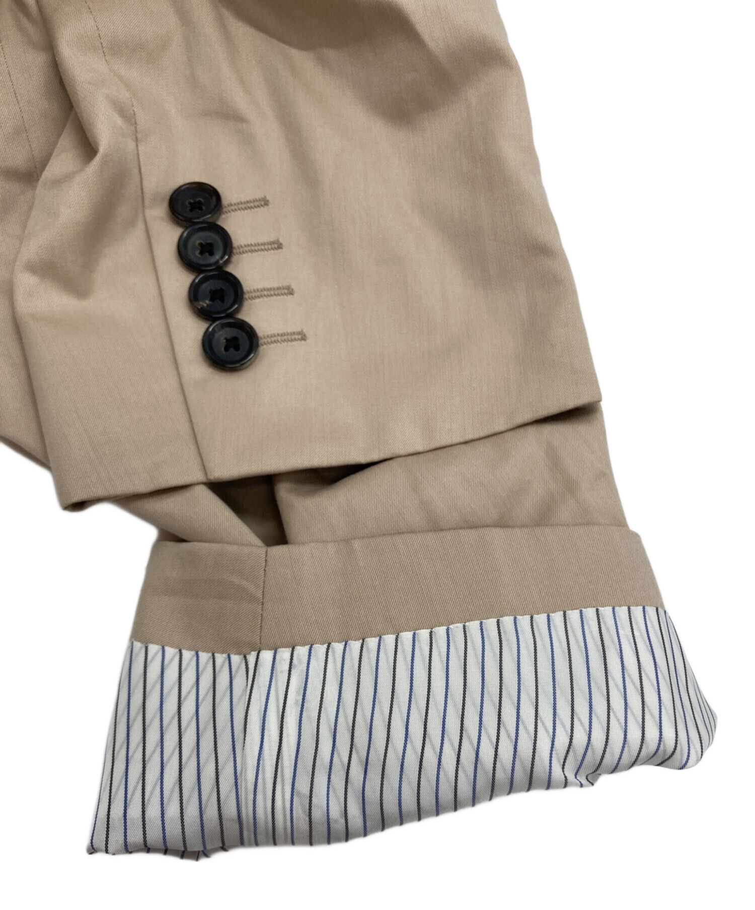 バーバリーロンドン テーラードジャケット ラムレザー　ベージュ　サイズ44 中古・古着通販】BURBERRY LONDON (バーバリーロンドン) テーラード