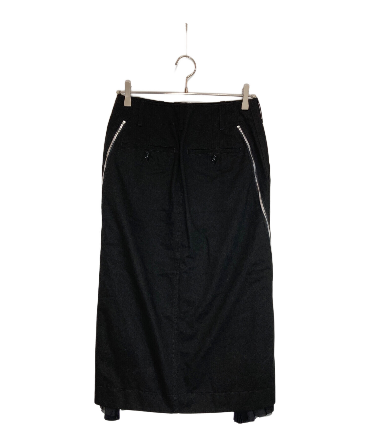 中古・古着通販】sacai (サカイ) COTTON CHINO SKIRT ブラック サイズ