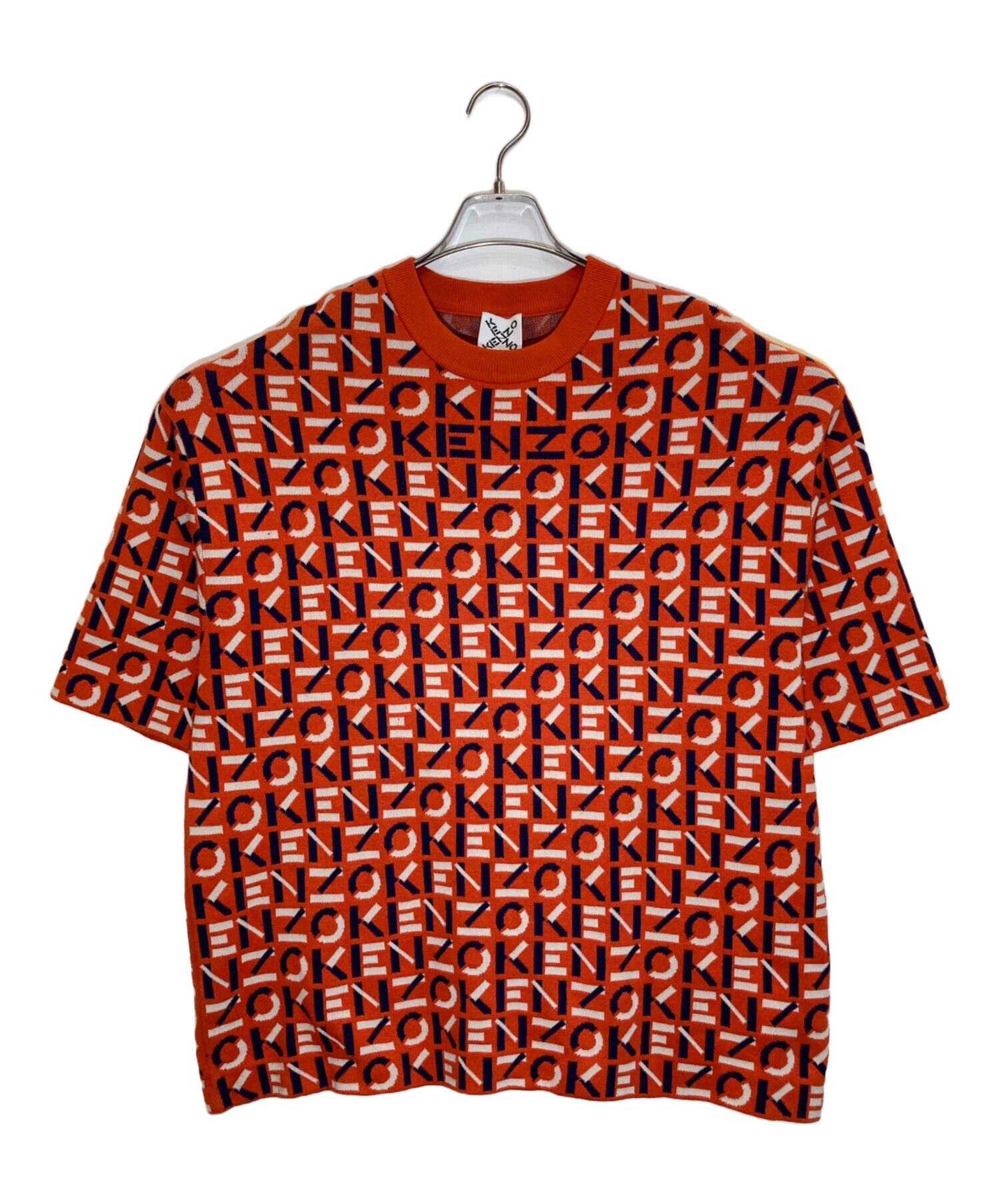 中古・古着通販】KENZO (ケンゾー) 半袖ロゴニット オレンジ サイズ:Ⅿ