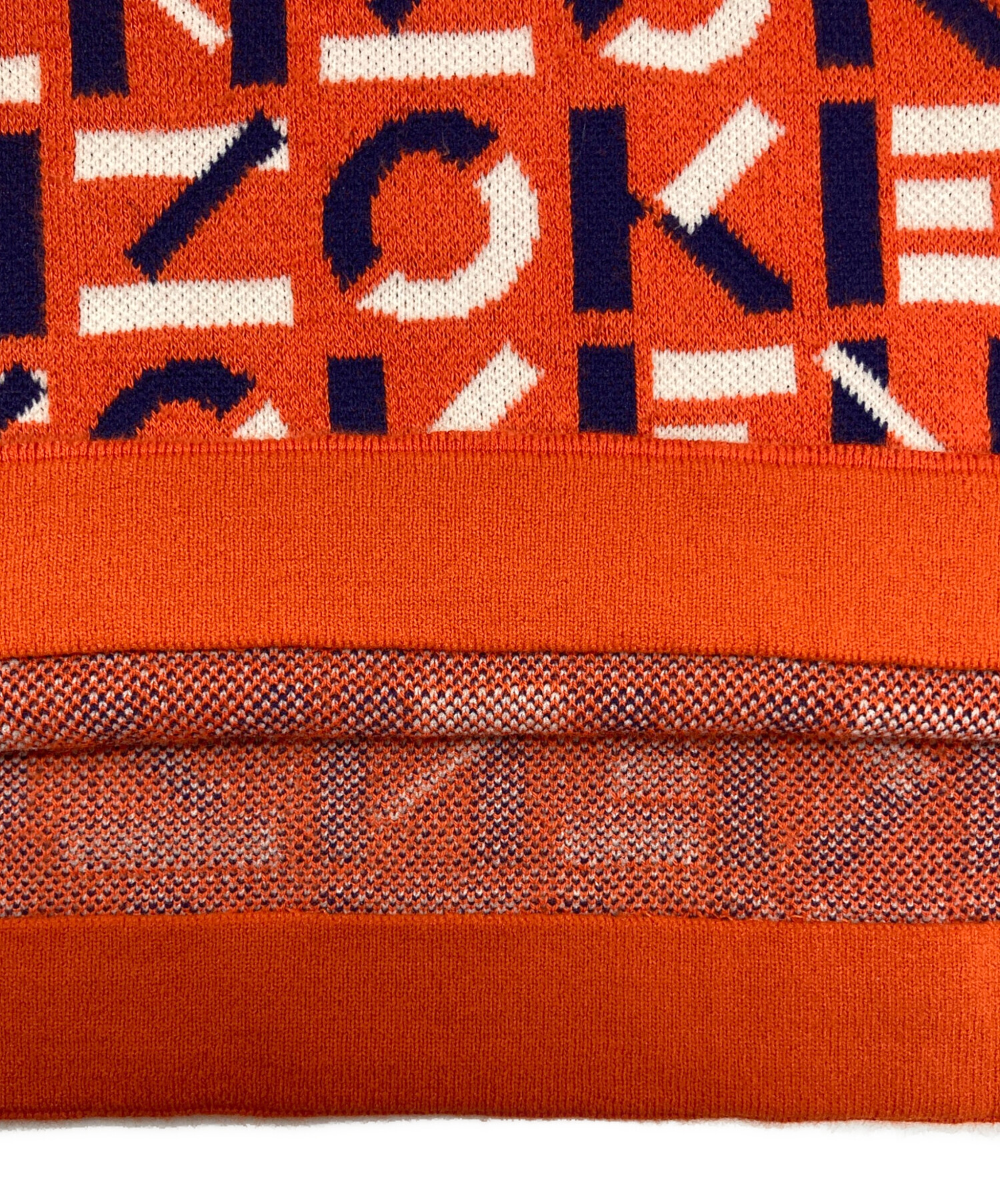 中古・古着通販】KENZO (ケンゾー) 半袖ロゴニット オレンジ サイズ:Ⅿ