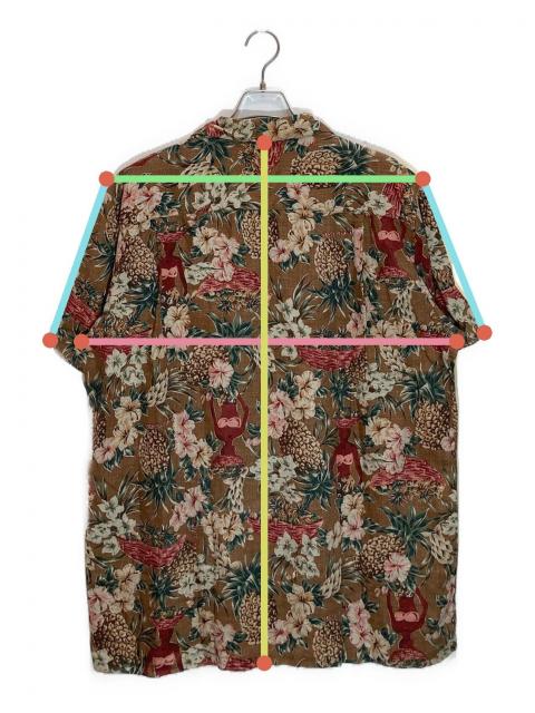 中古・古着通販】PAPAS (パパス) リネンアロハシャツ ブラウン サイズ